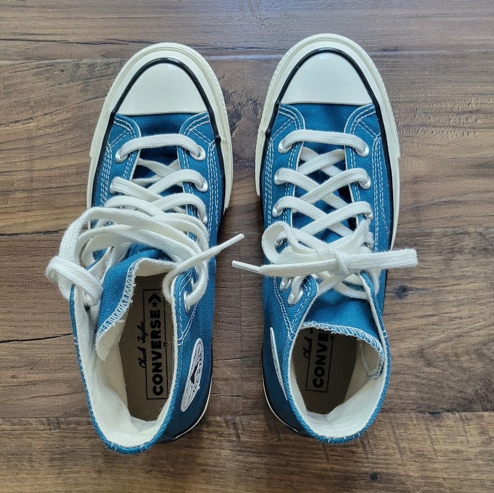 LIKE NEW Chuck Taylor 70 Vintage Canvas High Tops Teal-Size 6 W, Size 4 M